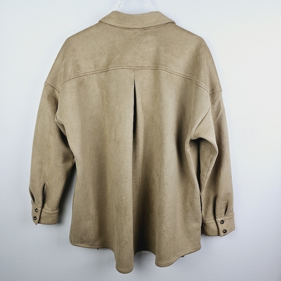 J. Jill Wearever Collection Tan Faux Suede Shirt Shacket, size XL - Picture 3 of 10